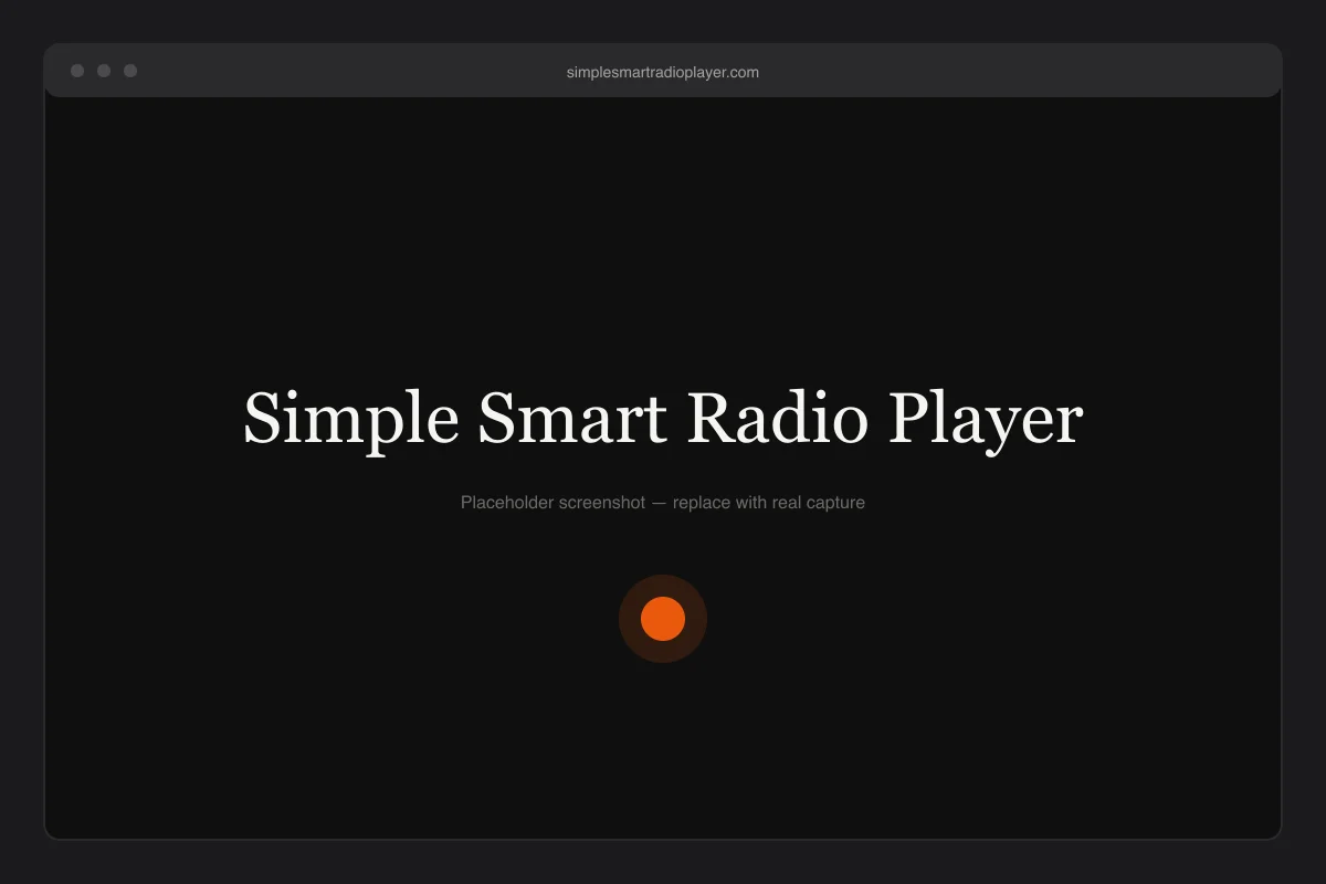 Simple Smart Radio Player interface screenshot